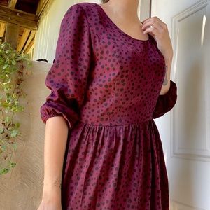 Maroon polka-dot dress w/strappy back